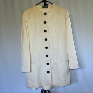 Harve Benard Vintage Cream Wool Skirt Suit with Jacket Set